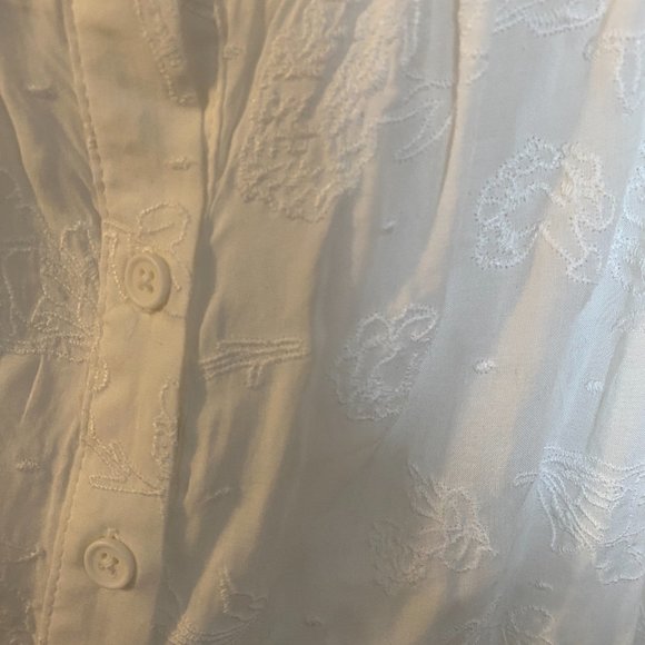 NWOT BB Dakota Canyon Sunrise White Boho Blouse, S/M - Picture 6 of 6